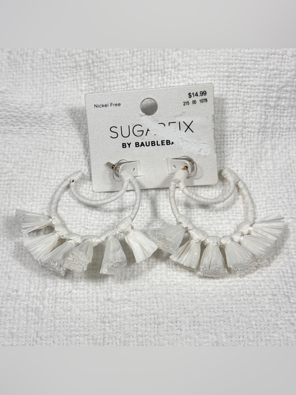 NEW Sugarfix by Baublebar White Paper Tassel Earrings